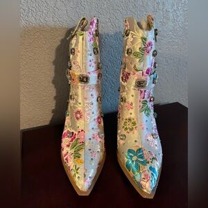 Brand New Mi.iM Floral Embellished Boots - Multicolor